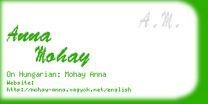 anna mohay business card